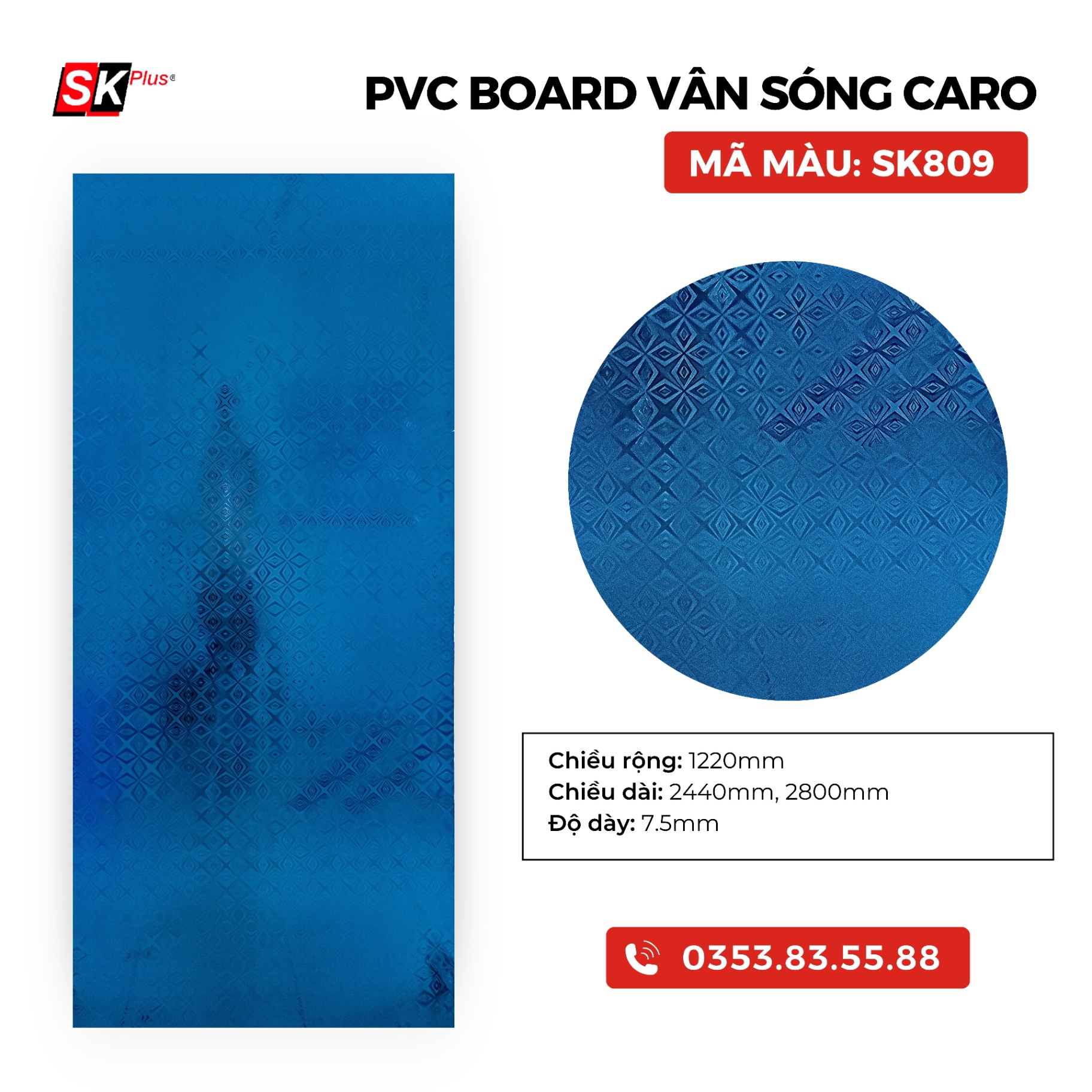 PVC BOARD VÂN SÓNG CARO SK809