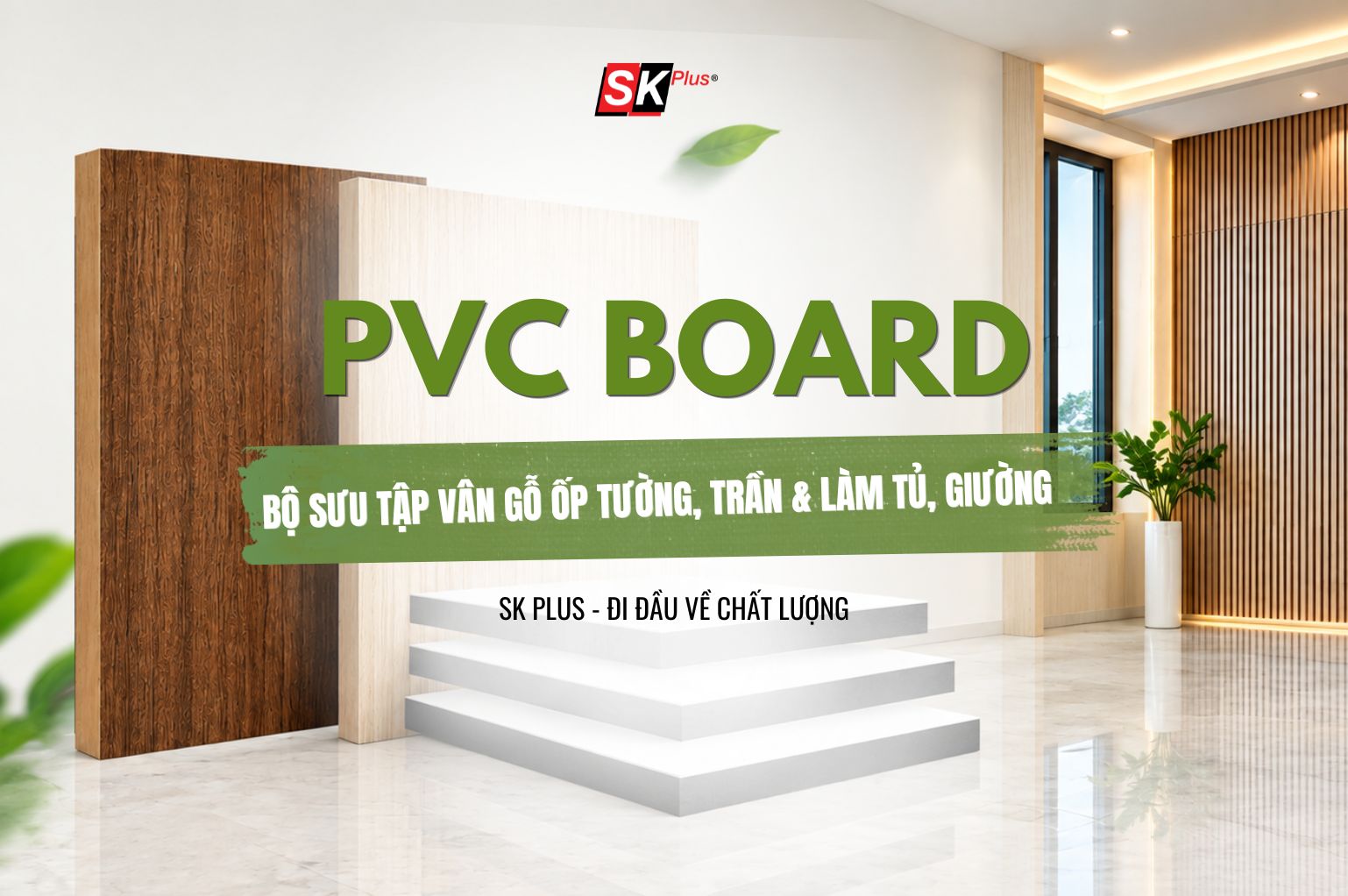 Tấm nhựa PVC vân gỗ ốp tường, ốp trần, làm tủ, giường, kệ