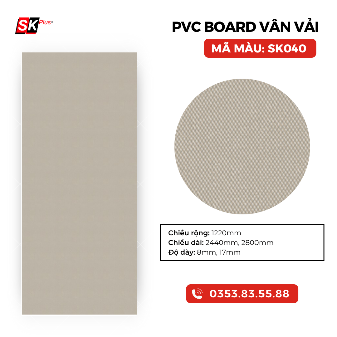 TẤM PVC BOARD VÂN VẢI CAO CẤP - MÃ SK040