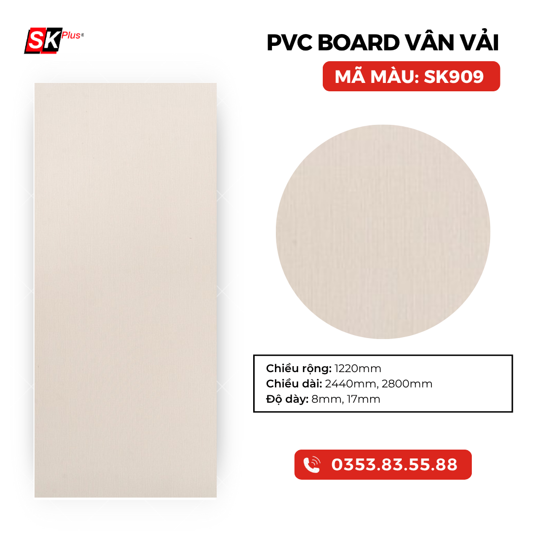 TẤM PVC BOARD VÂN VẢI CAO CẤP - MÃ SK909