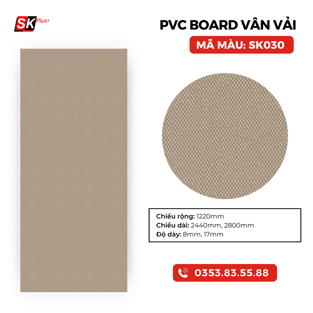 TẤM PVC BOARD VÂN VẢI CAO CẤP - MÃ SK030