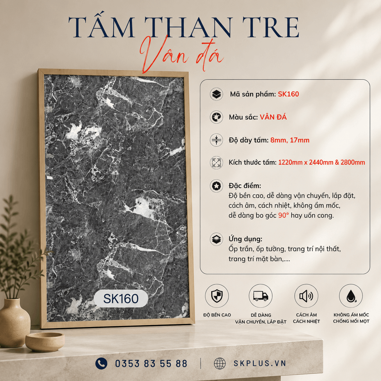 Tấm ốp than tre (PVC Board) có bao nhiêu loại?